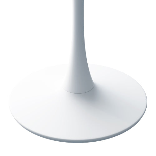 Masă de cafea octogonală modernă 31,5", blat MDF alb și bază metalică – pentru sufragerie, bucătărie, living