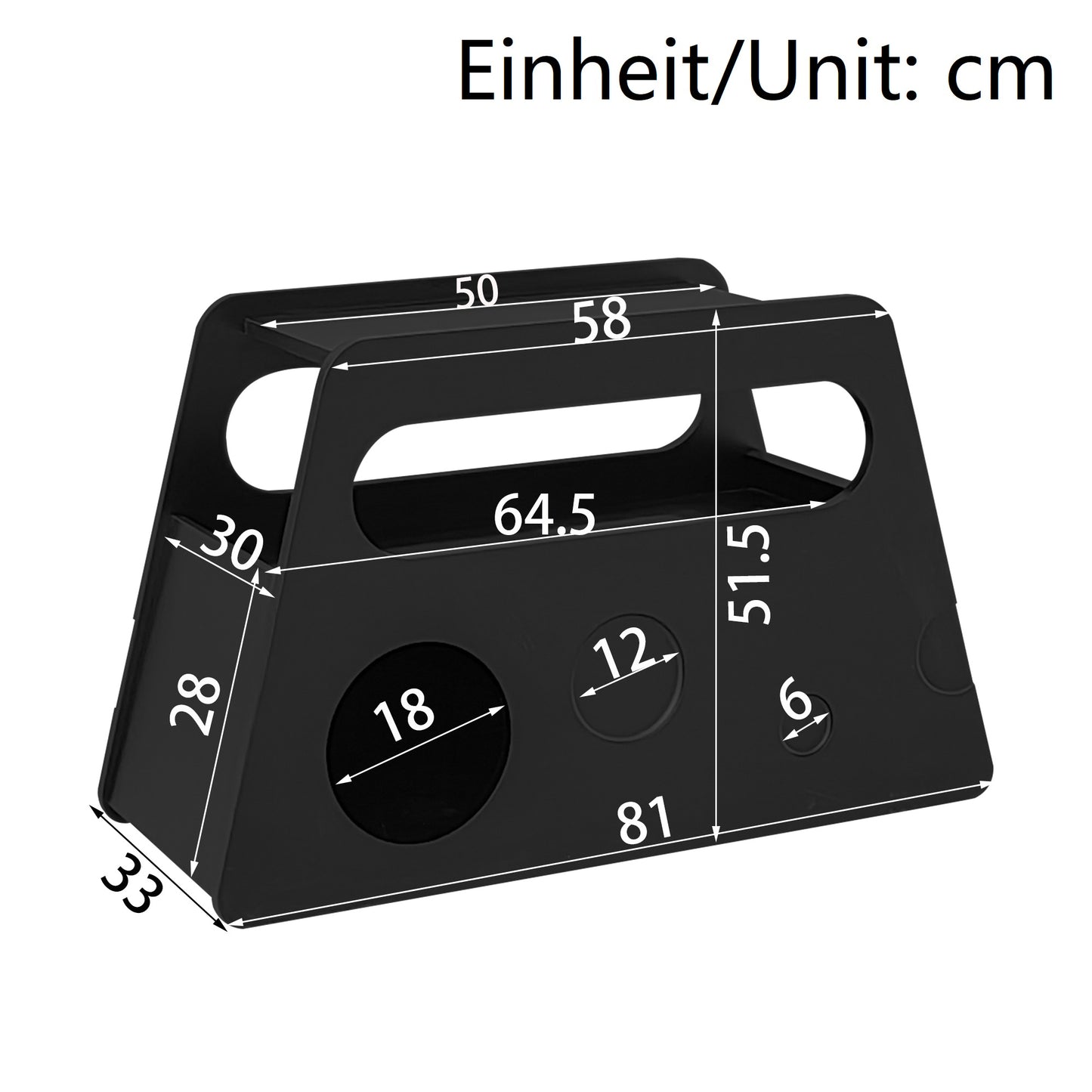 Bufet modern negru, masă laterală cu roți, design sigur și colțuri rotunjite – mobil, economisitor de spațiu, ideal pentru living și dormitor (81x33x51,5 cm)